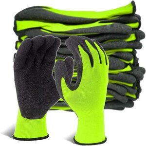 Crinkle Latex Rubber Hand Coated Safety Work Gloves for Men Women General